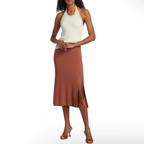 NEW RAG & BONE REVOLVE IVORY RIBBED HALTER TOP - Picture 9 of 10